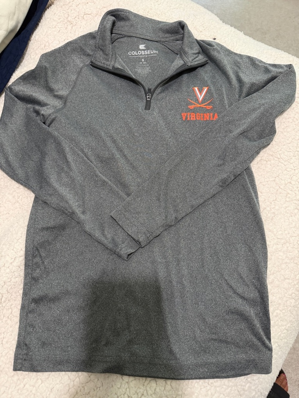 Colosseum Gray Virginia Cavaliers UVA Sleeve 1/4 Zip Pullover with Logo